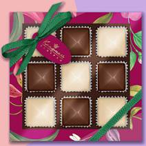 Набор шоколадных конфет с шоколадной и кремовой начиками 95г