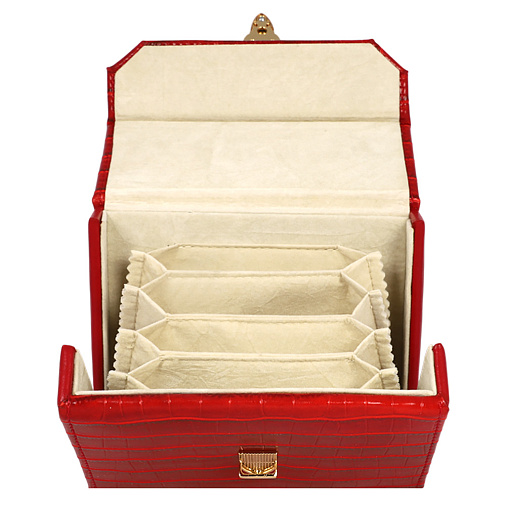 Шкатулка для украшений красная 12,5х5х10см