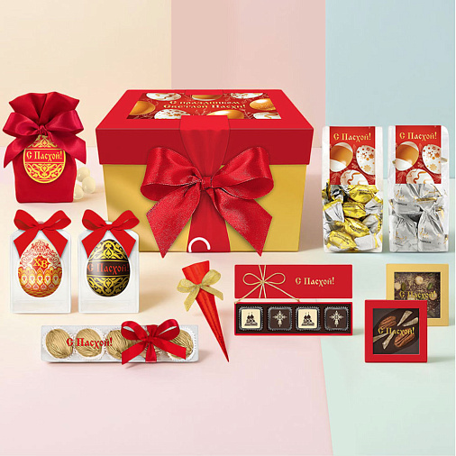 Пасхальный подарочный набор: шоколад, драже, конфеты шоколадные
