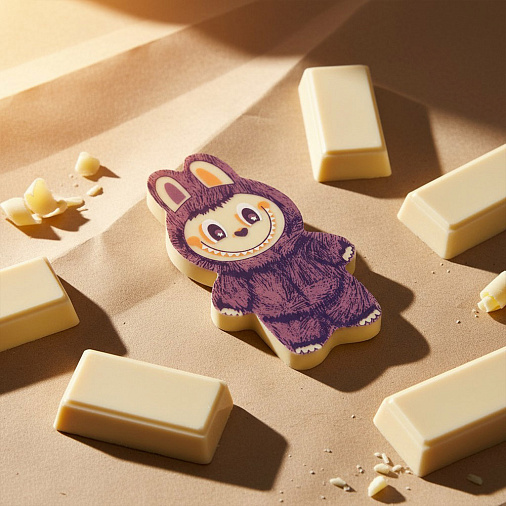 Шоколад белый "Лабубушка" с фиолетовым декором 18г