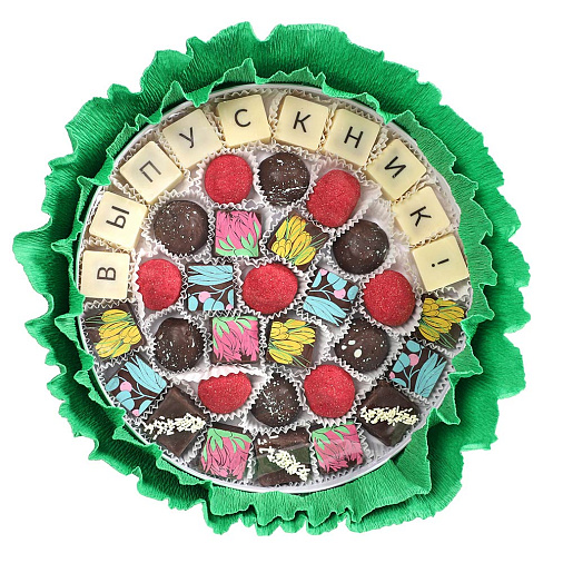 "Выпускник" букет из конфет ручной работы (зеленый)