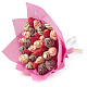 Свежая клубника в шоколаде букет 940г розовый