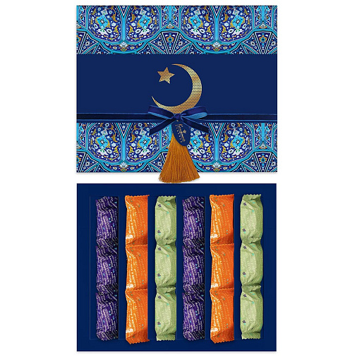 "Ураза-Байрам" подарочный набор двуслойных конфет мармелад+суфле (цвет синий)