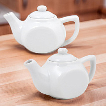 Набор белых фарфоровых чайников (2шт.)