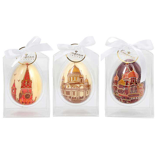 "Храм, Кремль, Собор" набор 3 яйца белый и молочный шоколад