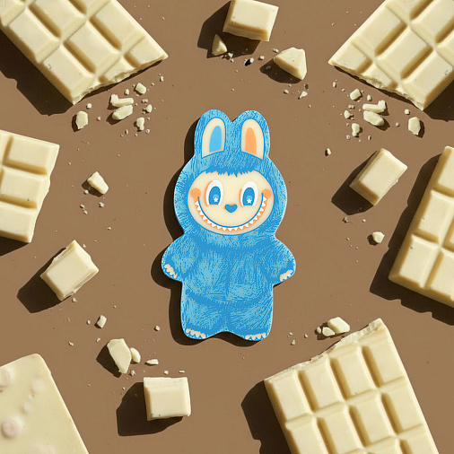 Шоколад белый "Лабубушка" с голубым декором 18г