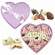 Сердце с конфетами ассорти и свежей клубникой в шоколаде сиреневое 440г
