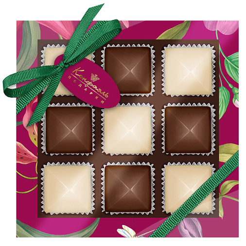 Набор шоколадных конфет с шоколадной и кремовой начиками 95г