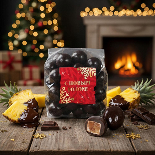 «Любимый вкус» драже ананас в горьком шоколаде 100г