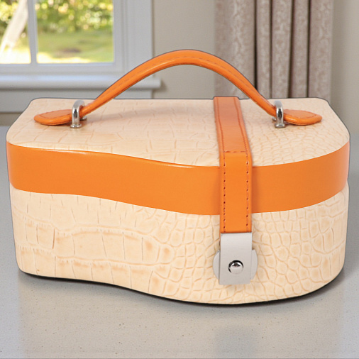 Шкатулка для украшений оранжевая 21х12х8 см 