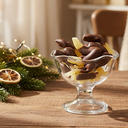 «Любимый вкус» цукаты лимонные корочки в молочном шоколаде 50г (синее новогоднее оформление)