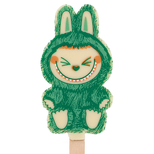 "Лабубушка" шоколад белый на палочке (зеленый декор)19г