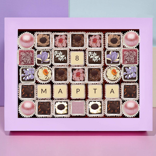 "8 марта" шоколадная телеграмма 35 конфет