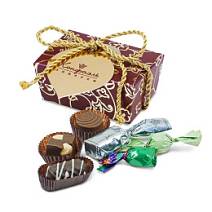 Сундучок с шоколадными конфетами и драже Конфаэль бордовый 50г