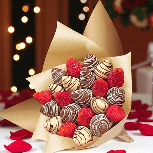 Клубника в шоколаде букет 650г