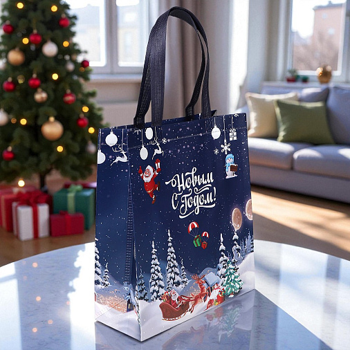 Сумка-шоппер "С Новым годом" 30х35х13см