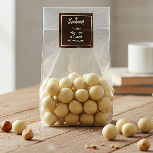 «Любимый вкус» драже фундук в белом шоколаде