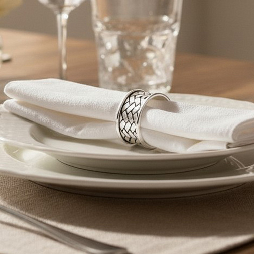 Кольцо на салфетку серебро