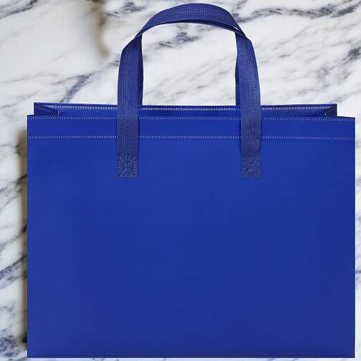 Сумка-шоппер синяя 40х31х12 см