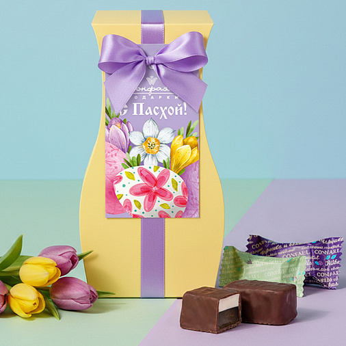 Пасхальный набор двуслойных конфет в горьком шоколаде
