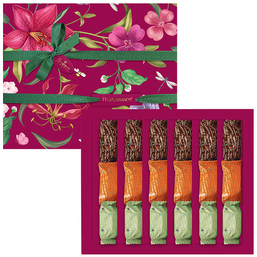 Набор двуслойных конфет: вишневый мармелад+ ванильное суфле, апельсиновый мармелад + ванильное суфле 270г