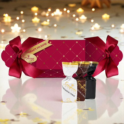 Термопакет "Дед Мороз" с конфетами, медом, чаем 