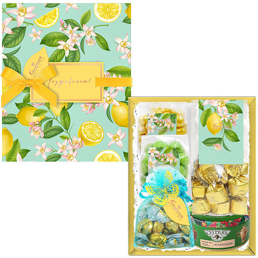 Подарочный набор: шоколад, драже, мармелад, конфеты ассорти, варенье, чай 500г