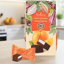 Апельсиновый мармелад и суфле в горьком шоколаде двуслойные конфеты