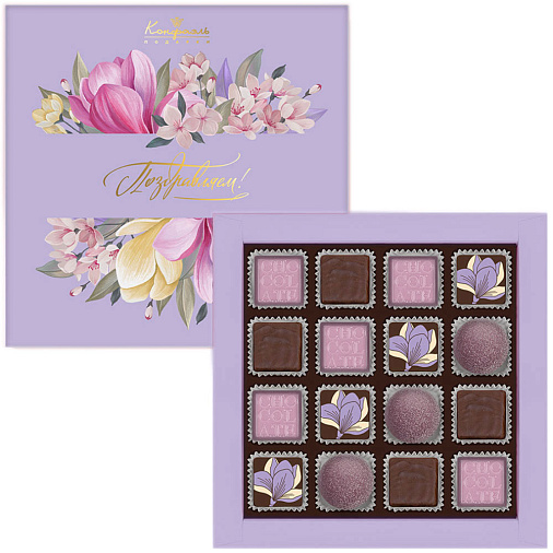 "Поздравляем" подарочный набор конфет ассорти (птицы)