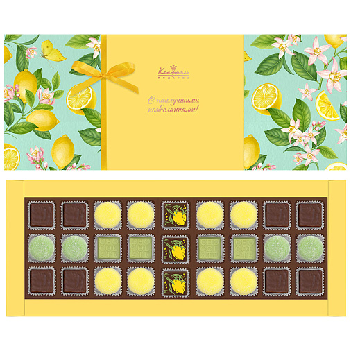 Набор конфет: суфле в горьком шоколаде, конфеты ассорти, мармелад со вкусами «Банан», «Зеленая дыня» 300г
