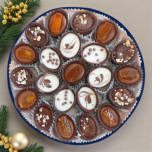 Новогодний набор конфет ручной работы синий 220г