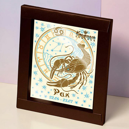 "Рак" открытка белый шоколад 