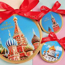 "Виды Москвы" медаль молочный шоколад  в ассортименте