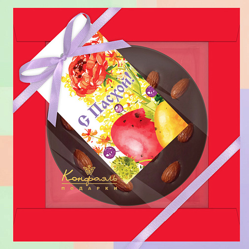 Пасхальный шоколад молочный с миндалем