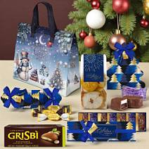 Новогодний набор: конфеты глазированные, сухофрукты, печенье 555г в термопакете