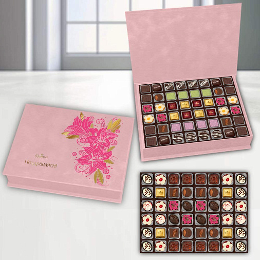 Роскошное собрание конфет ручной работы 965г (розовое)