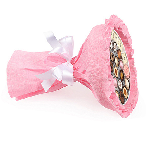 "8 марта" букет из конфет ручной работы (розовый)