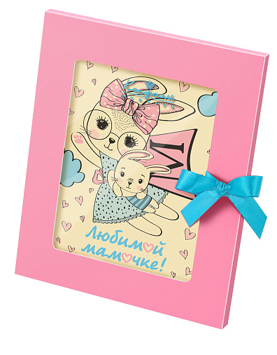 "Любимой мамочке" открытка белый шоколад