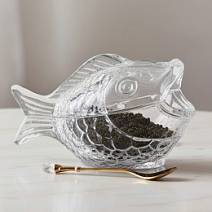 Икорница с ложкой 16*10см