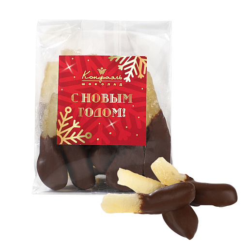 «Любимый вкус» цукаты лимонные корочки в молочном шоколаде 50г (красное новогоднее оформление)