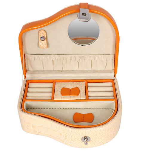 Шкатулка для украшений оранжевая 21х12х8 см 