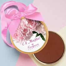 «С 8 марта» медаль молочный шоколад (цветы)
