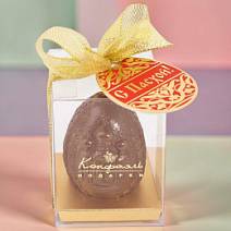 "С Пасхой" яйцо молочный шоколад (золотая лента)