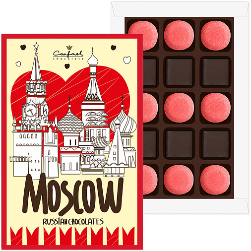 "Russian chocolates" мармелад со вкусом личи и суфле набор красный 195г
