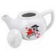 Чайник фарфоровый белый с шелкографией 